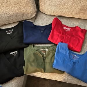 6 medium sized scrub tops. Greys Anatomy